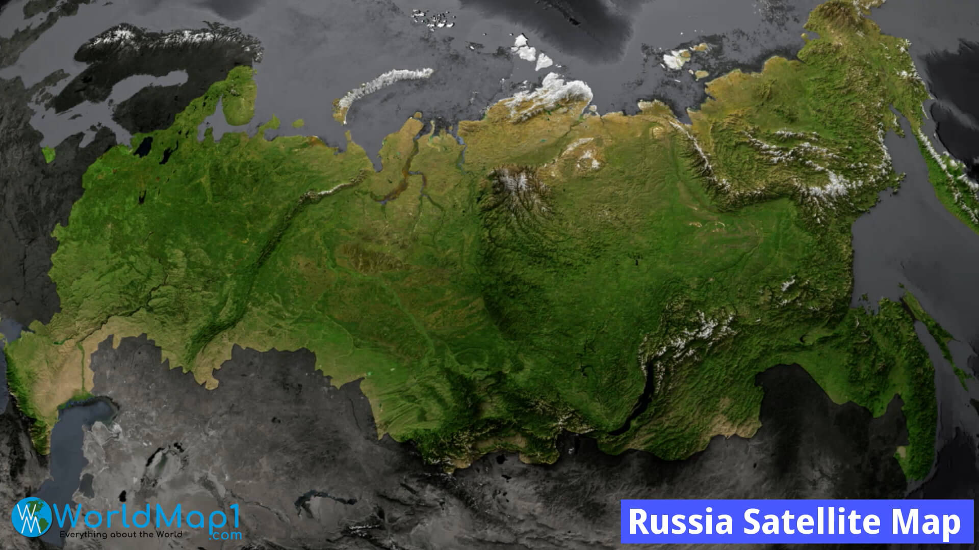 Russland Satellitenkarte